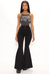 Naples Super Stretch Extreme Flare Jeans - Black Ins Street